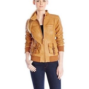 Lucky Brand ~ Sunset Bomber Jacket genuine lamb leather